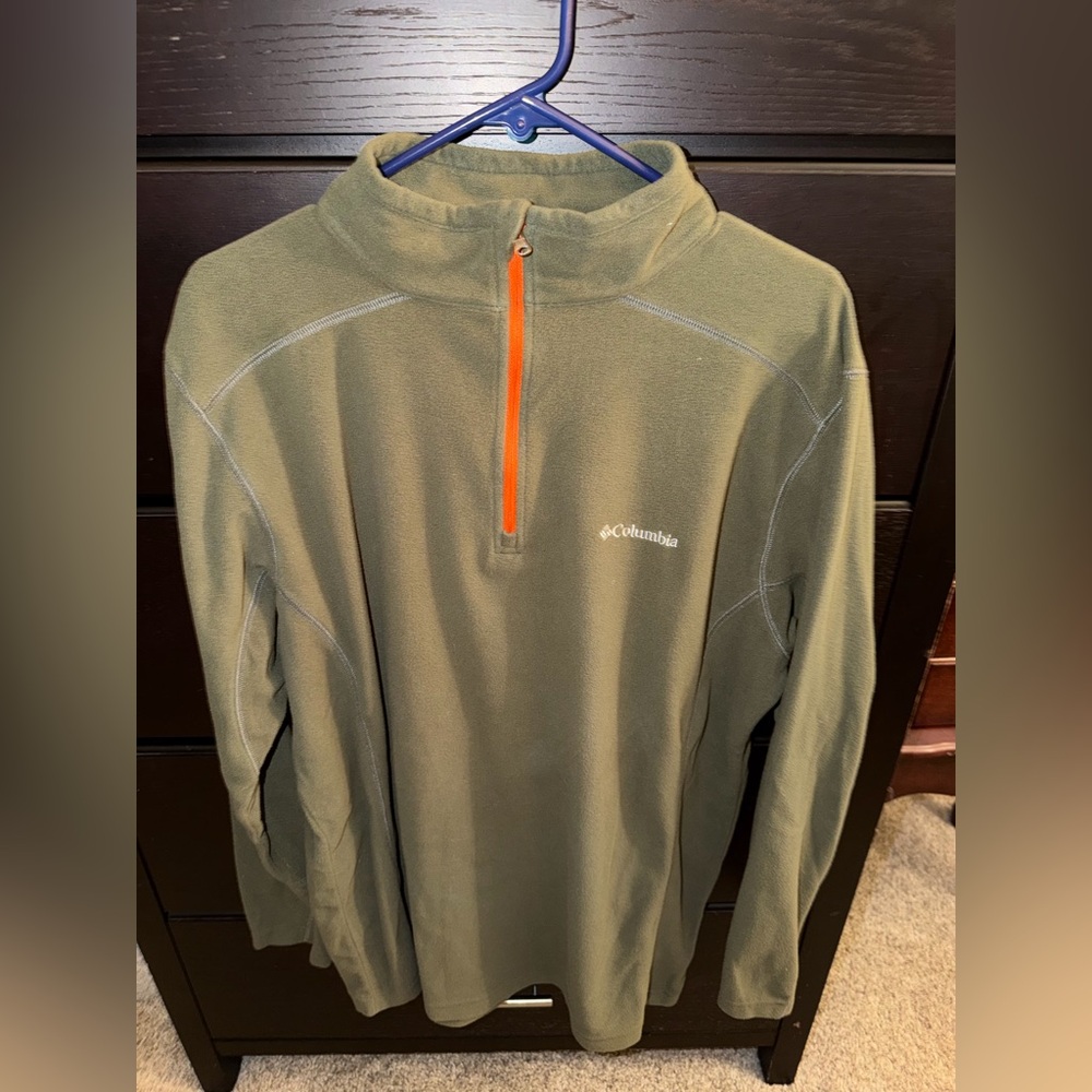 Columbia Men's Olive Quarter-Zip Fleece Jacket